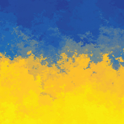 Bild mit den Farben der ukrainischen Flagge, unten Gelb, oben Blau.