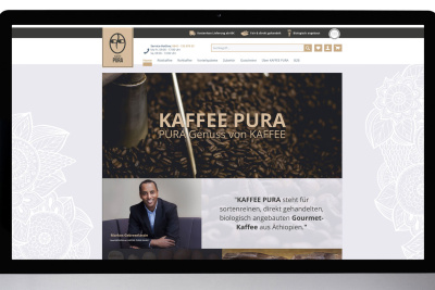 Die Website von Kaffee Pura.
