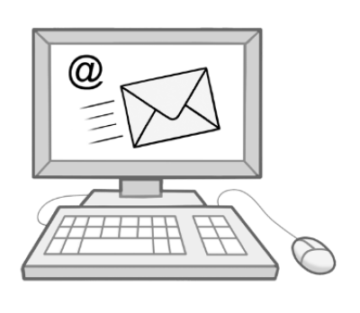 Computer mit Mail-Symbol.