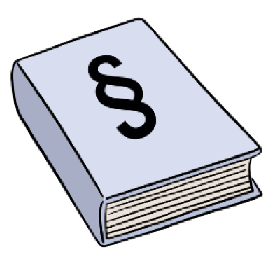 Buch-Symbol mit Paragrafen-Zeichen.