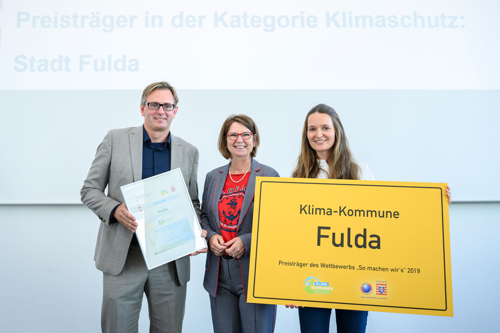 Umweltministerin Priska Hinz bei dem Wettbewerb der Klima-Kommunen 2019