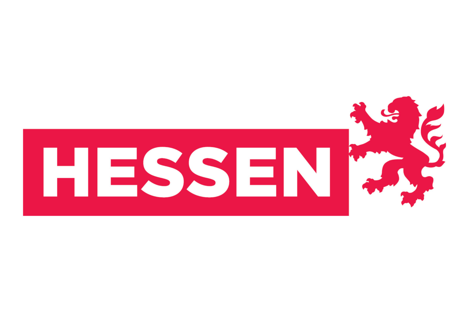 Das Logo von Hessen Tourismus zeigt das Wort Hessen und einen Löwen in Rot
