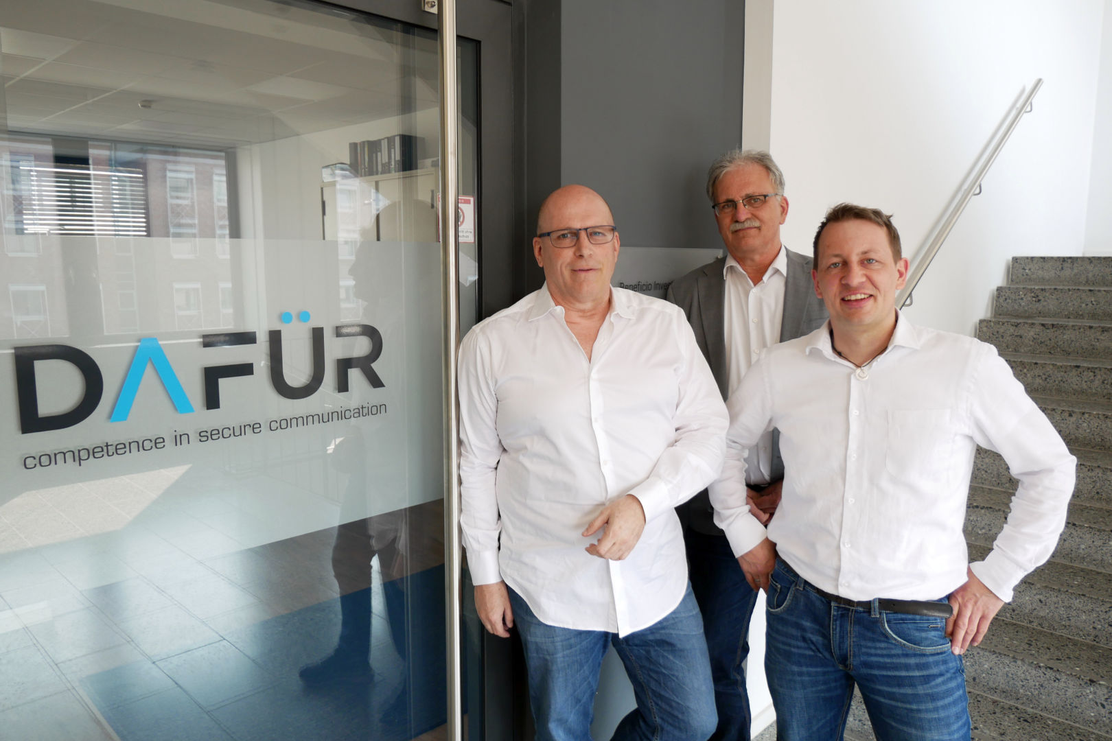 Geschäftsführer Elmar Band, Prokurist Ralf Hirtner und Frank Bayer, Leiter Betrieb und Entwicklung-